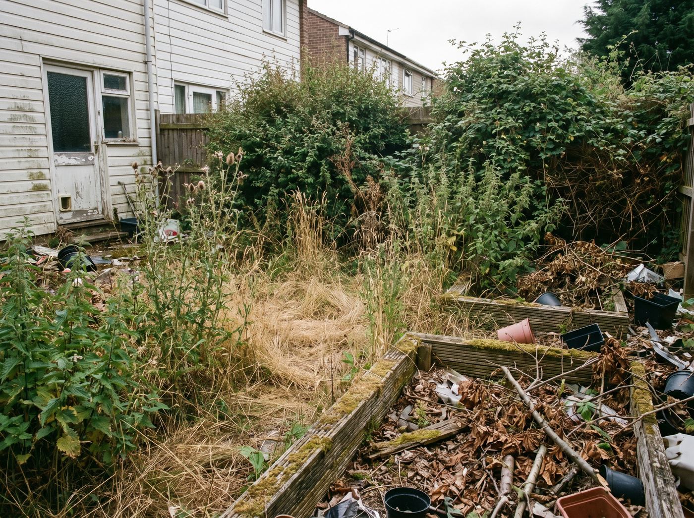 Backyard before landscaping